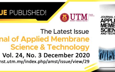 Update: Applied Membrane Science & Technology (Vol 24, No 3, December 2020)