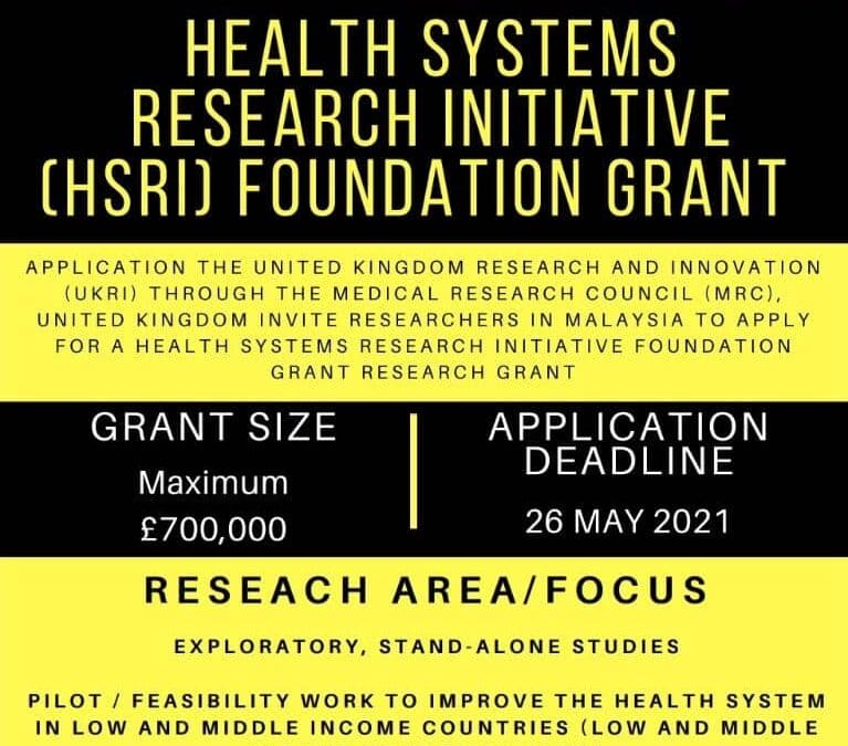 Health Systems Research Initiative (HSRI) Foundation Grant